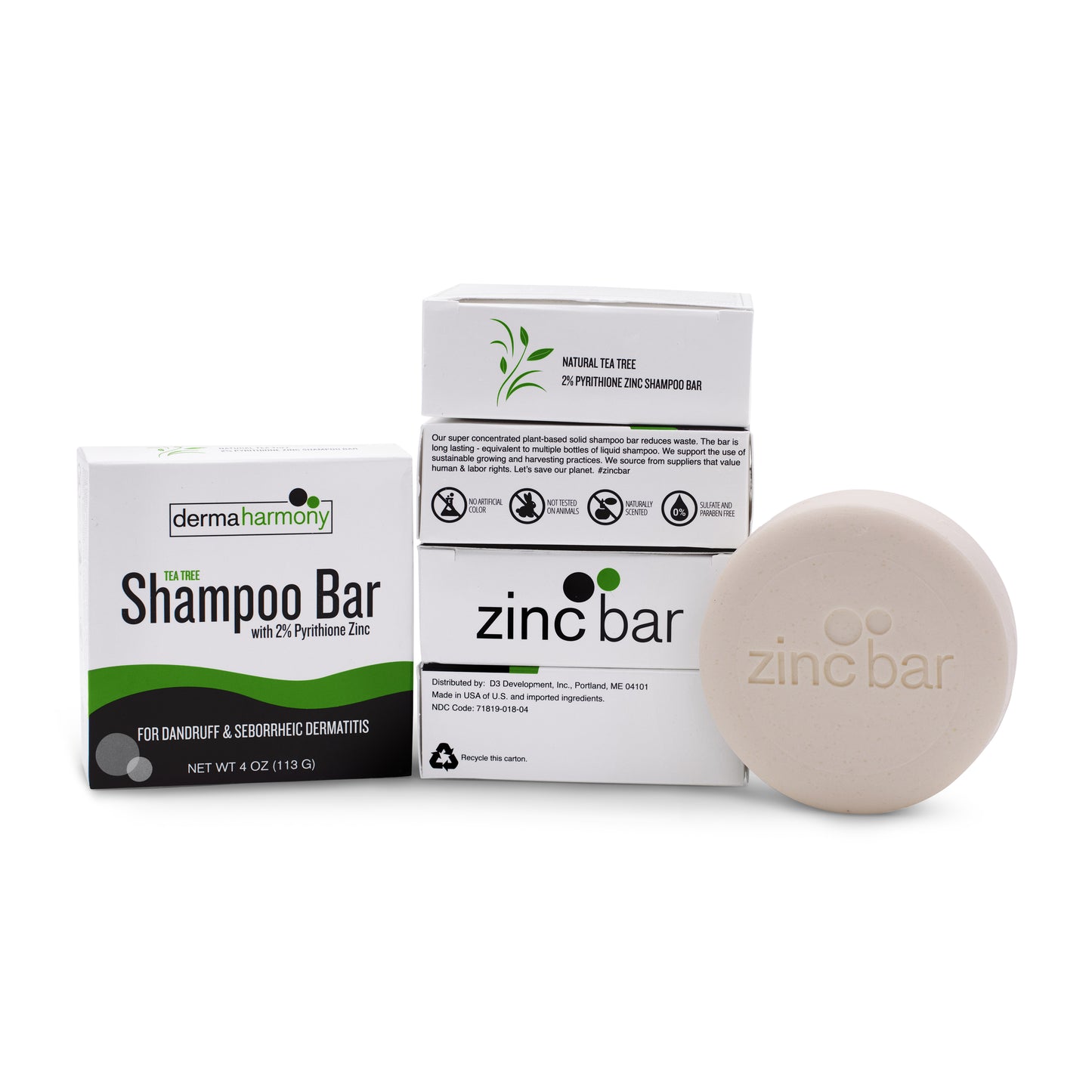 2% Pyrithione Zinc Dandruff & Seborrheic Dermatitis Shampoo Bar - Tea Tree