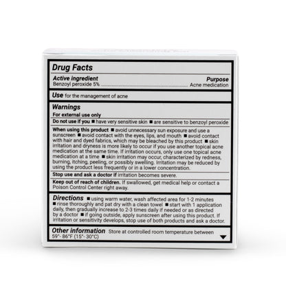 5% Benzoyl Peroxide Cleansing Bar (non-soap) - Unscented