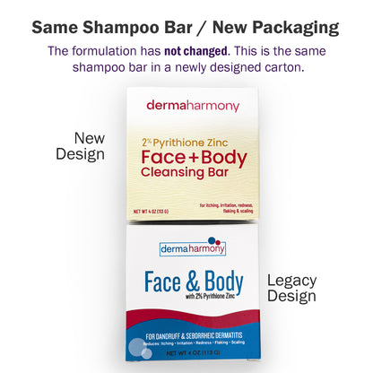 2% Pyrithione Zinc Face + Body Cleansing Bar - Fragrance-Free