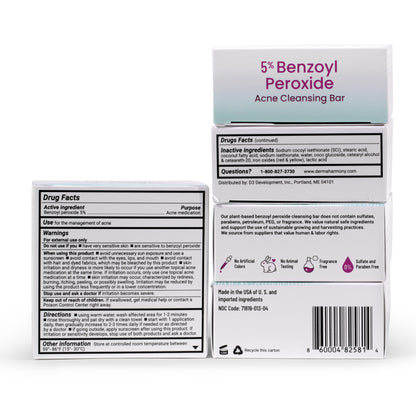 5% Benzoyl Peroxide Cleansing Bar (non-soap) - Unscented