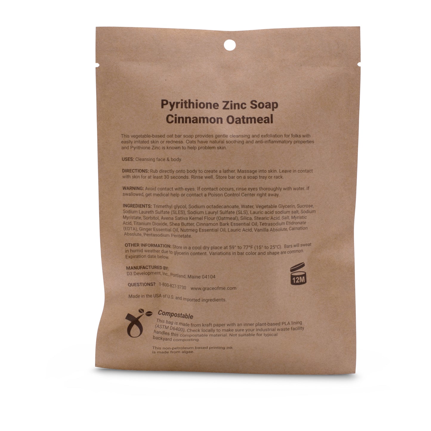2% Pyrithione Zinc Soap - Cinnamon Oatmeal