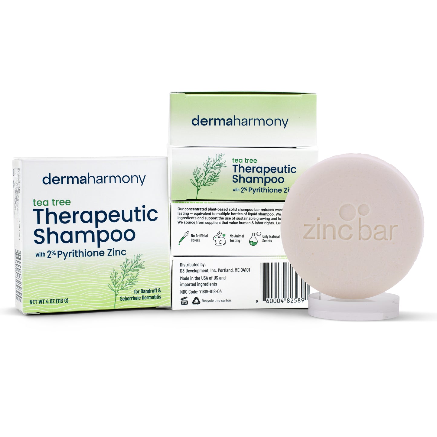 2% Pyrithione Zinc Dandruff & Seborrheic Dermatitis Shampoo Bar - Tea Tree