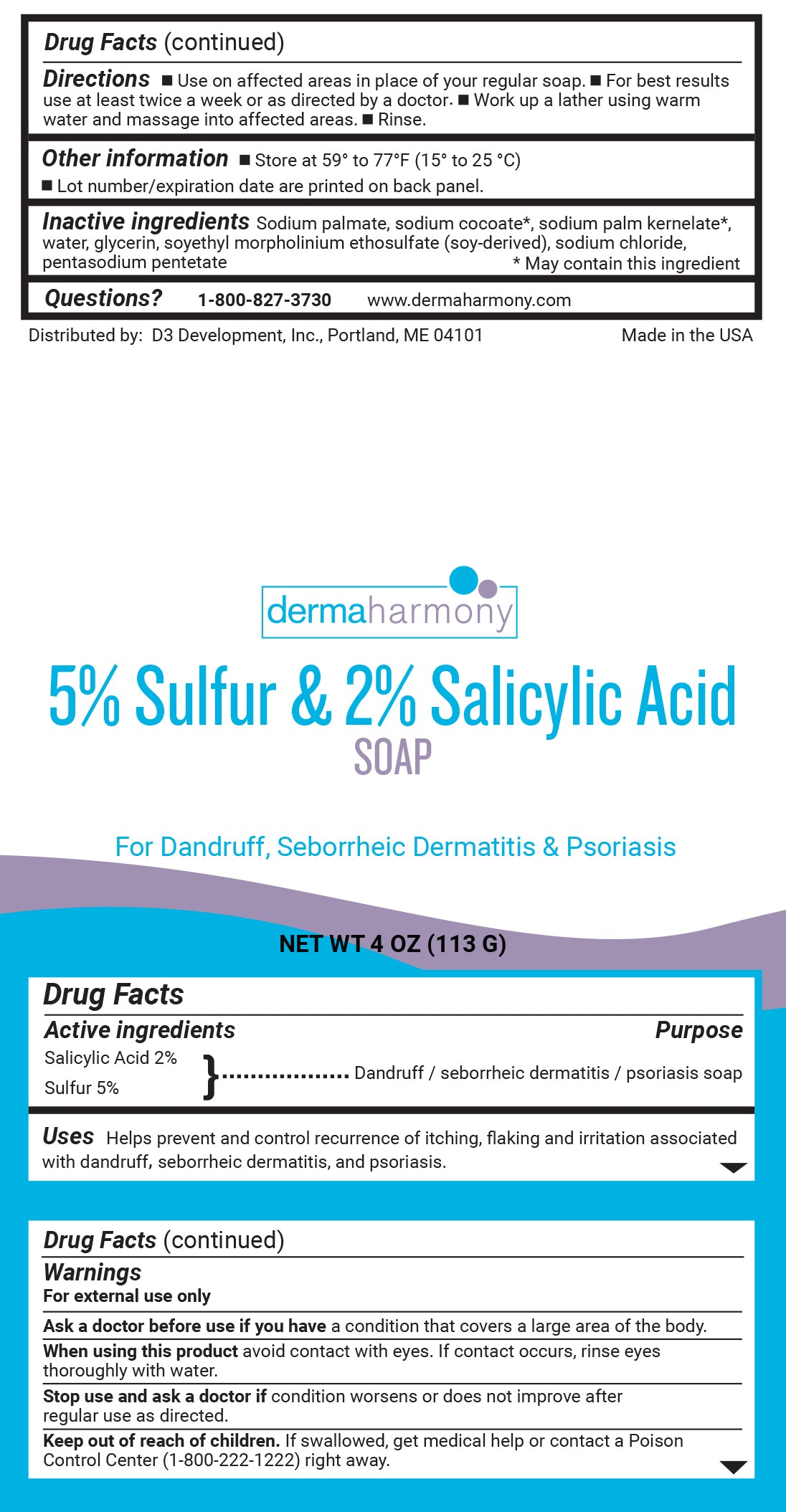5% Sulfur & 2% Salicylic Acid Body and Facial Bar Soap