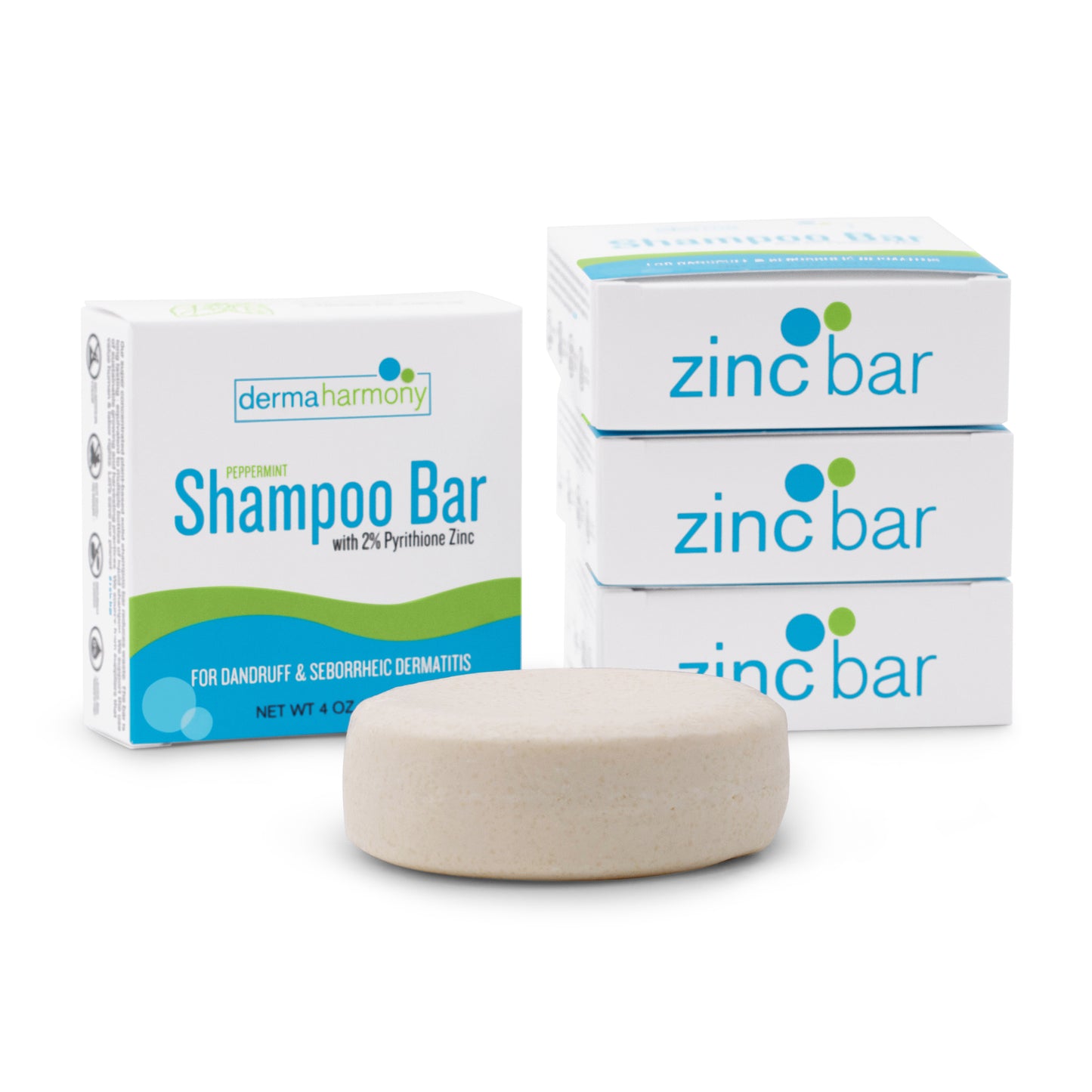 2% Pyrithione Zinc Dandruff & Seborrheic Dermatitis Shampoo Bar - Peppermint