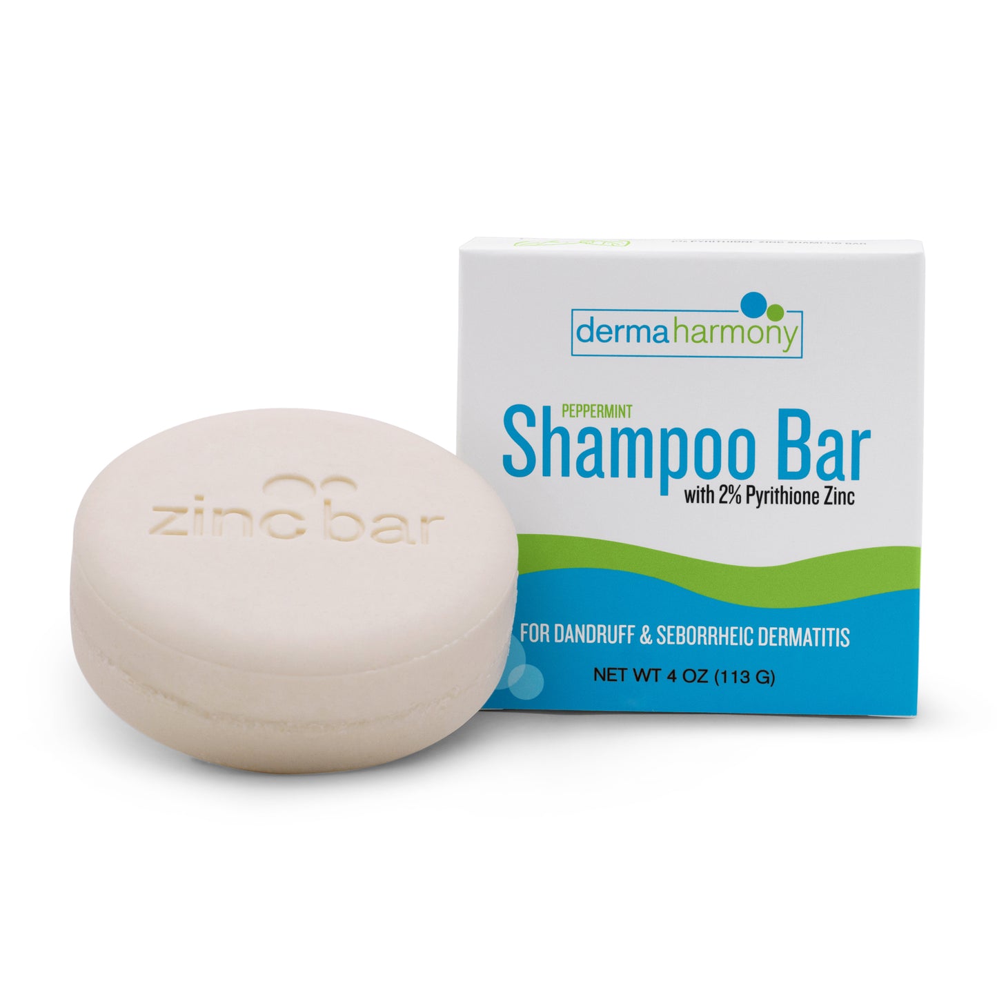 2% Pyrithione Zinc Dandruff & Seborrheic Dermatitis Shampoo Bar - Peppermint