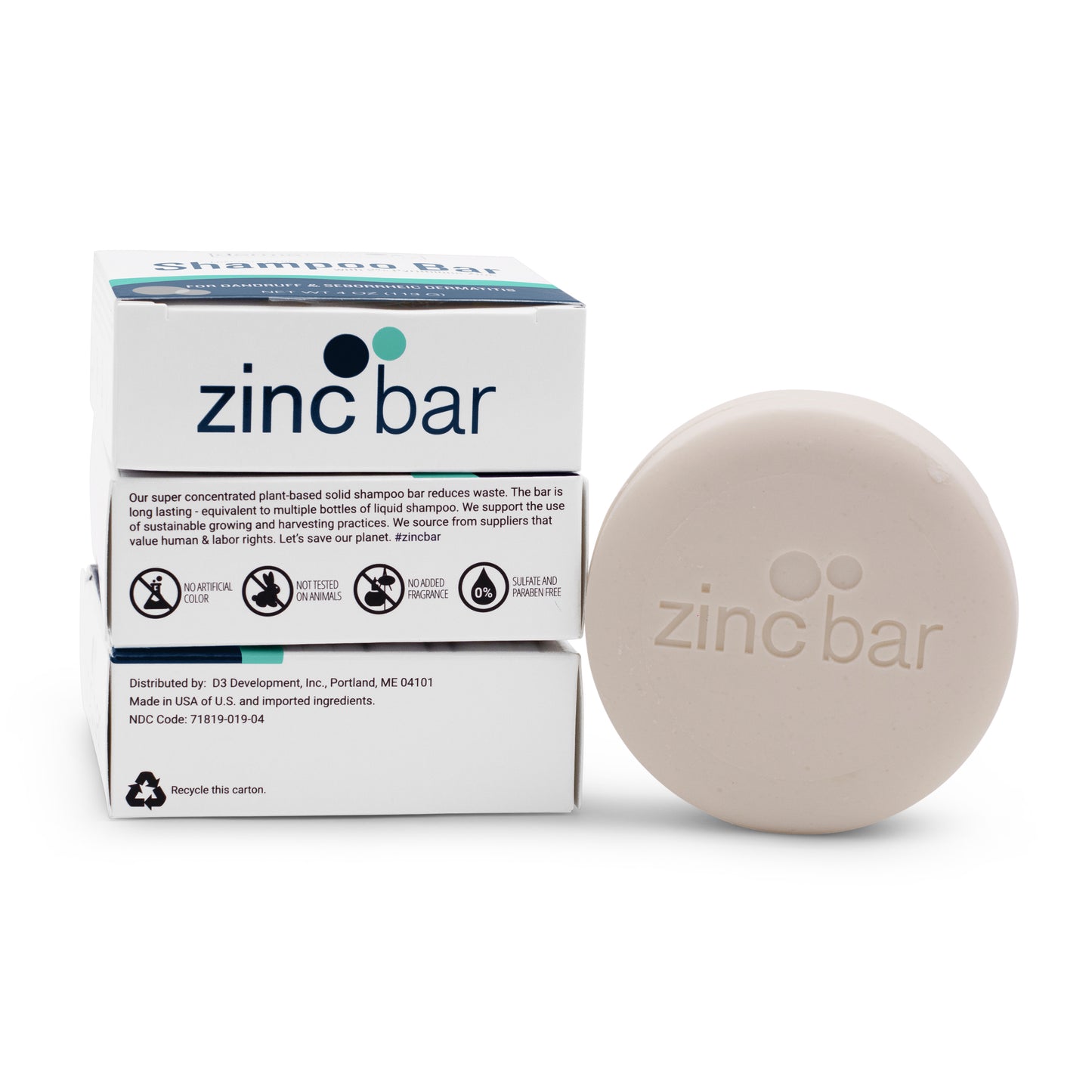 2% Pyrithione Zinc Dandruff & Seborrheic Dermatitis Shampoo Bar - Fragrance-Free - 4 oz