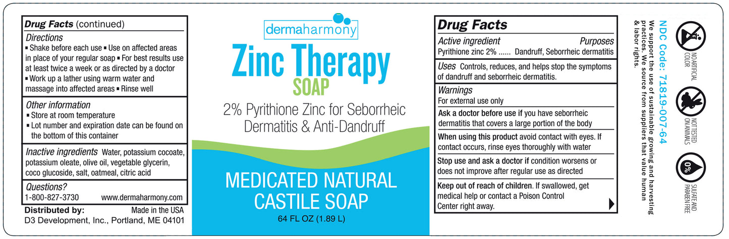 2% Pyrithione Zinc Castile Soap (Liquid)